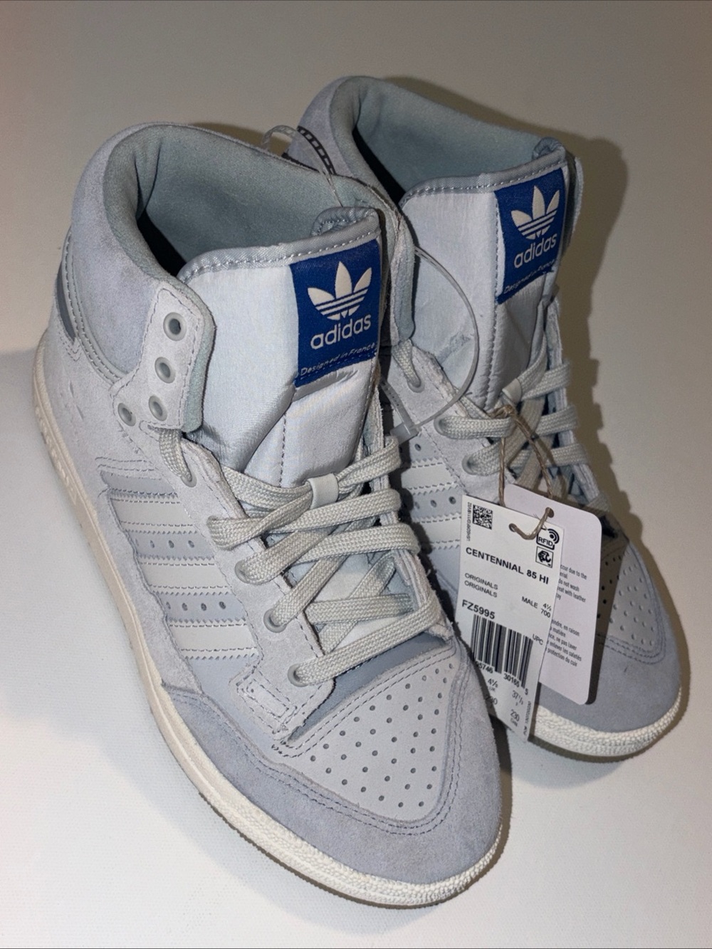 adidas Centennial 85 Hi Sneakers in Light Gray Size 5 Male